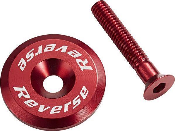 Capac Reverse Ahead roșu, aluminiu, șurub M6 x 32 mm.
