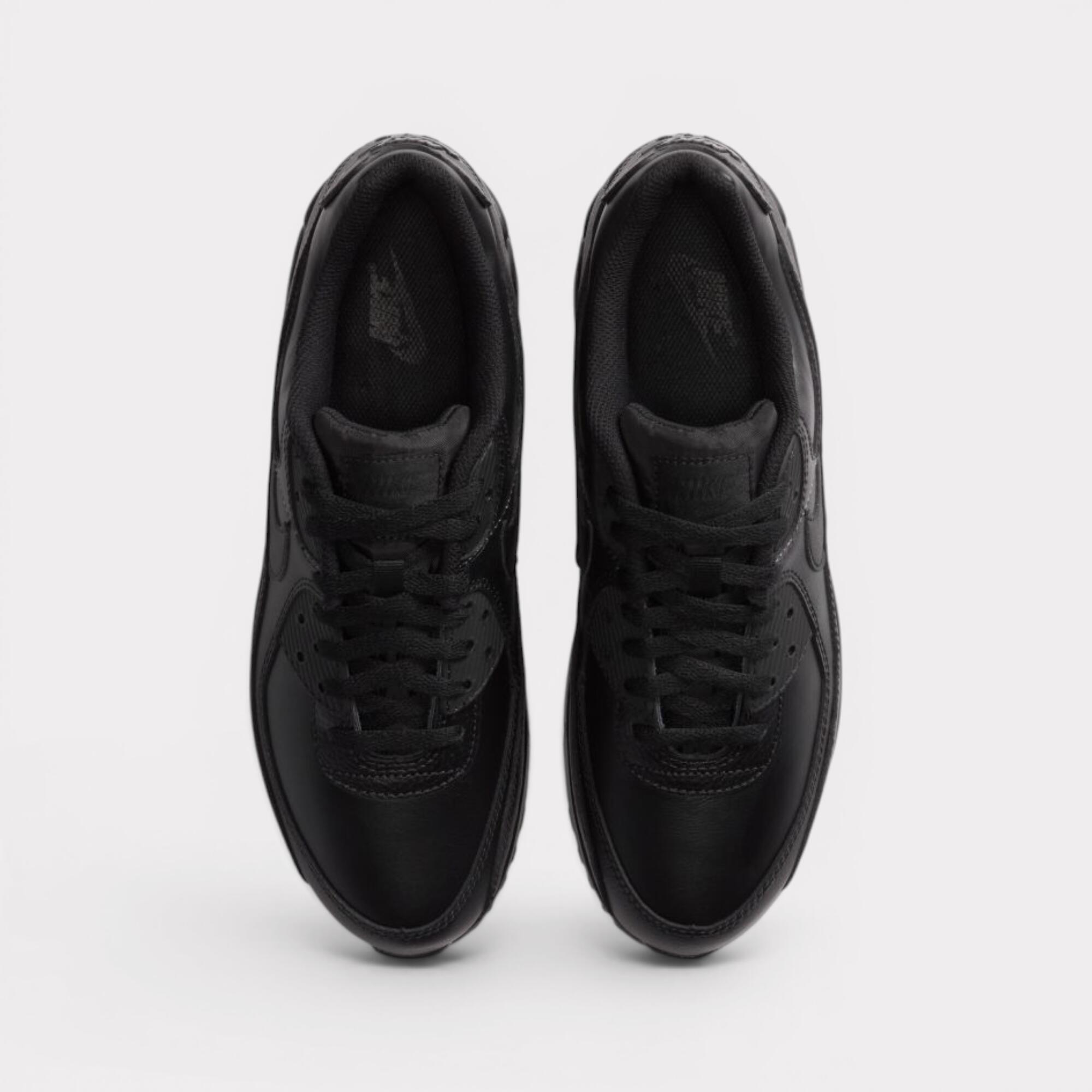 Nike Air Max 90 Leather Triple Black 3/5