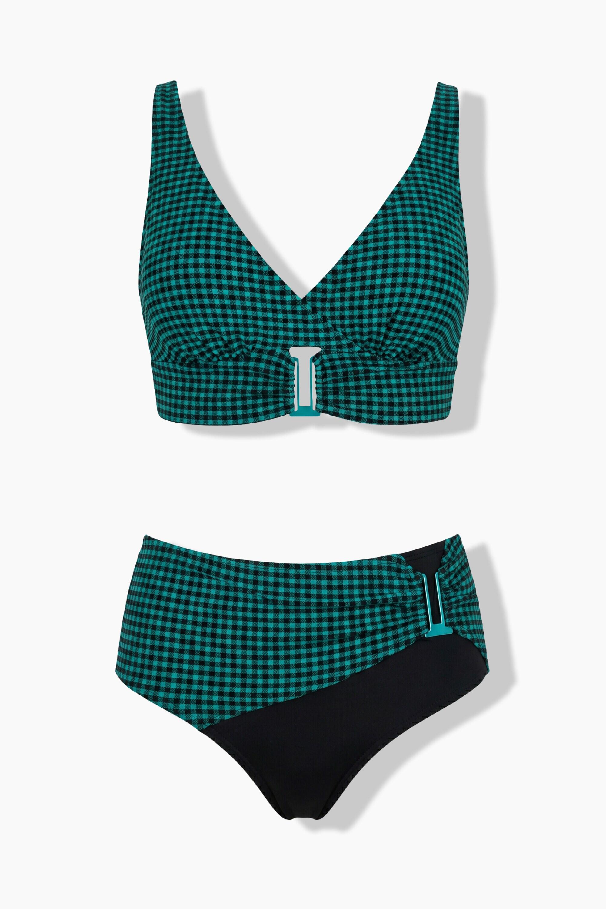 Femme Bikini à carreaux bonnets souples boucle fantaisie et doublure Powermesh 7/7