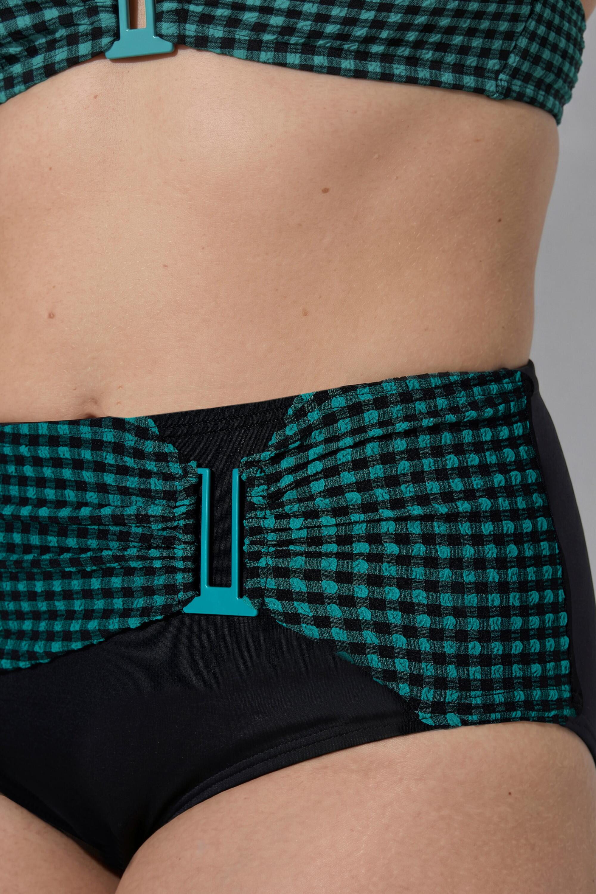 Damen Bikini Karo Softcups Zierschnalle Powermesh-Futter 4/7