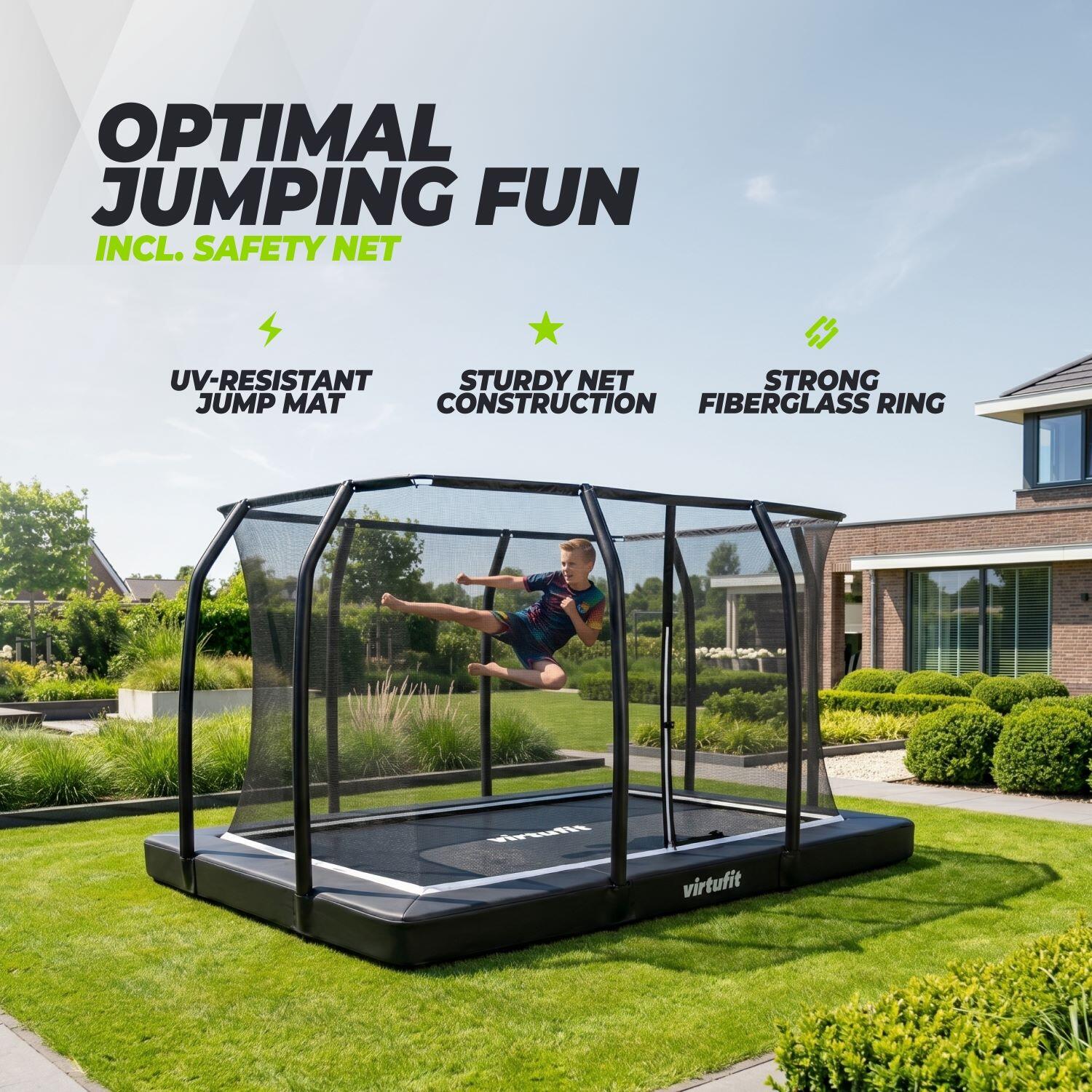 Premium-Bodentrampolin mit Sicherheitsnetz – rechteckig – 183 x 274 cm 7/7