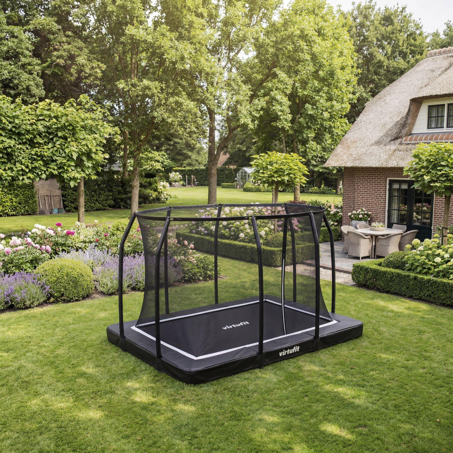 Premium-Bodentrampolin mit Sicherheitsnetz – rechteckig – 183 x 274 cm 5/7