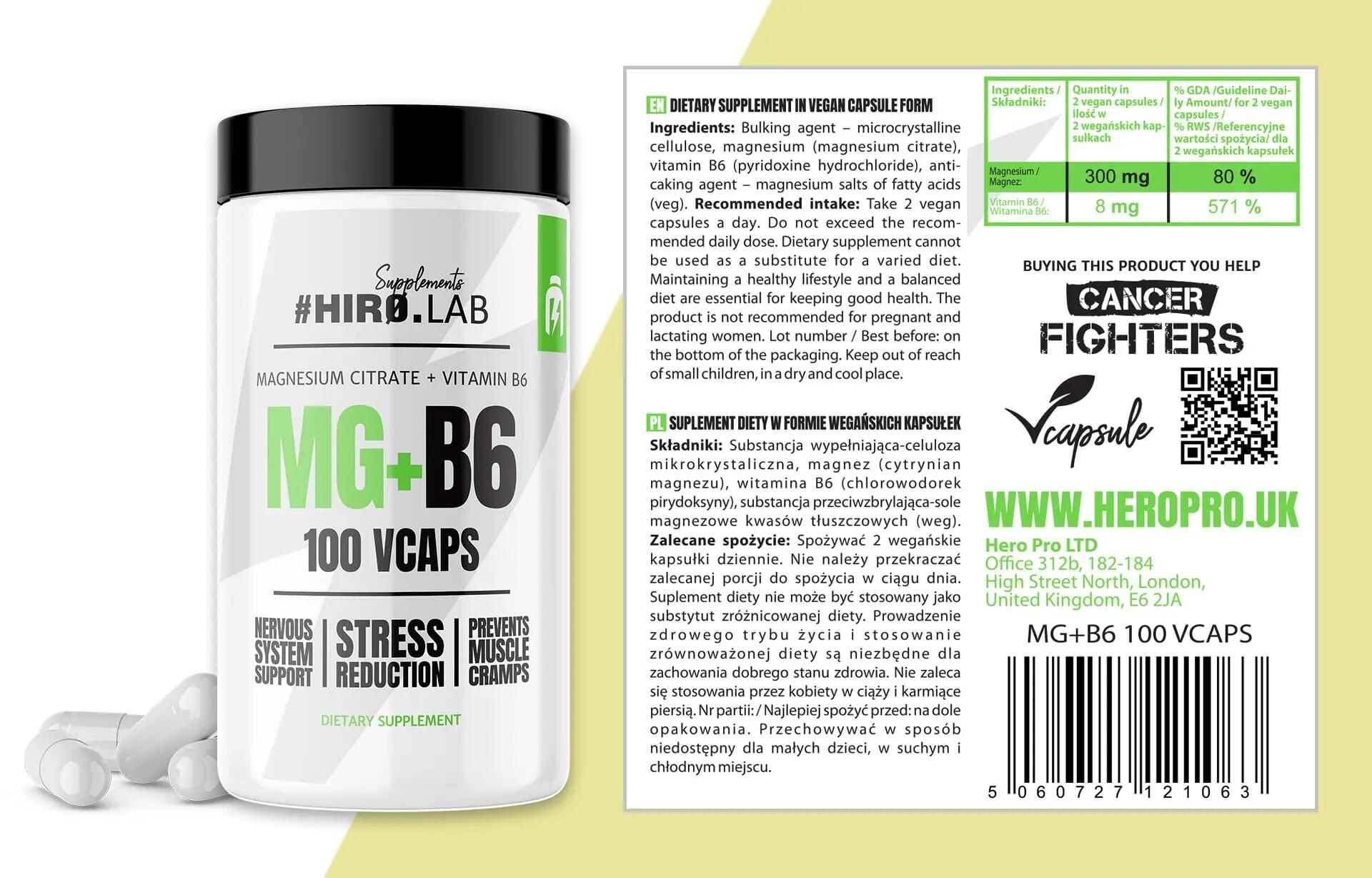 Hiro Lab Magnesium Citrate MG + B6 100 Caps 3/3