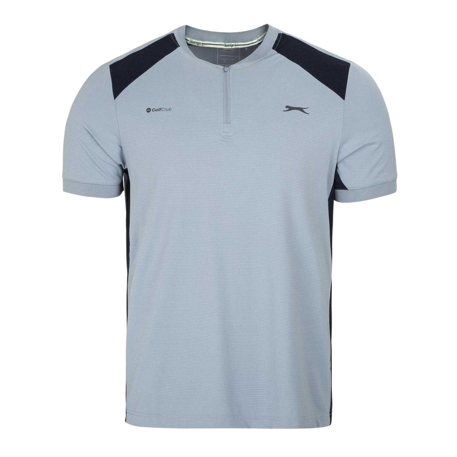 Slazenger Mens Logo Woven Zip Neck Golf T-Shirt