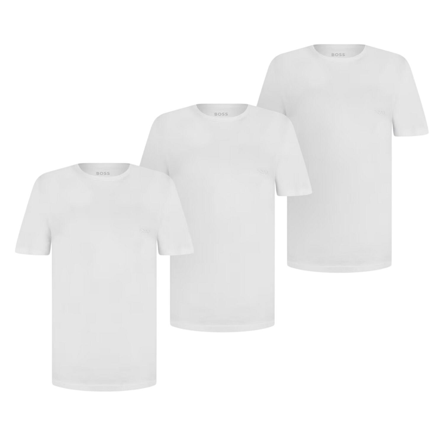 Boss Mens Embroidered Logo Crew Neck T-Shirt (Pack of 3)