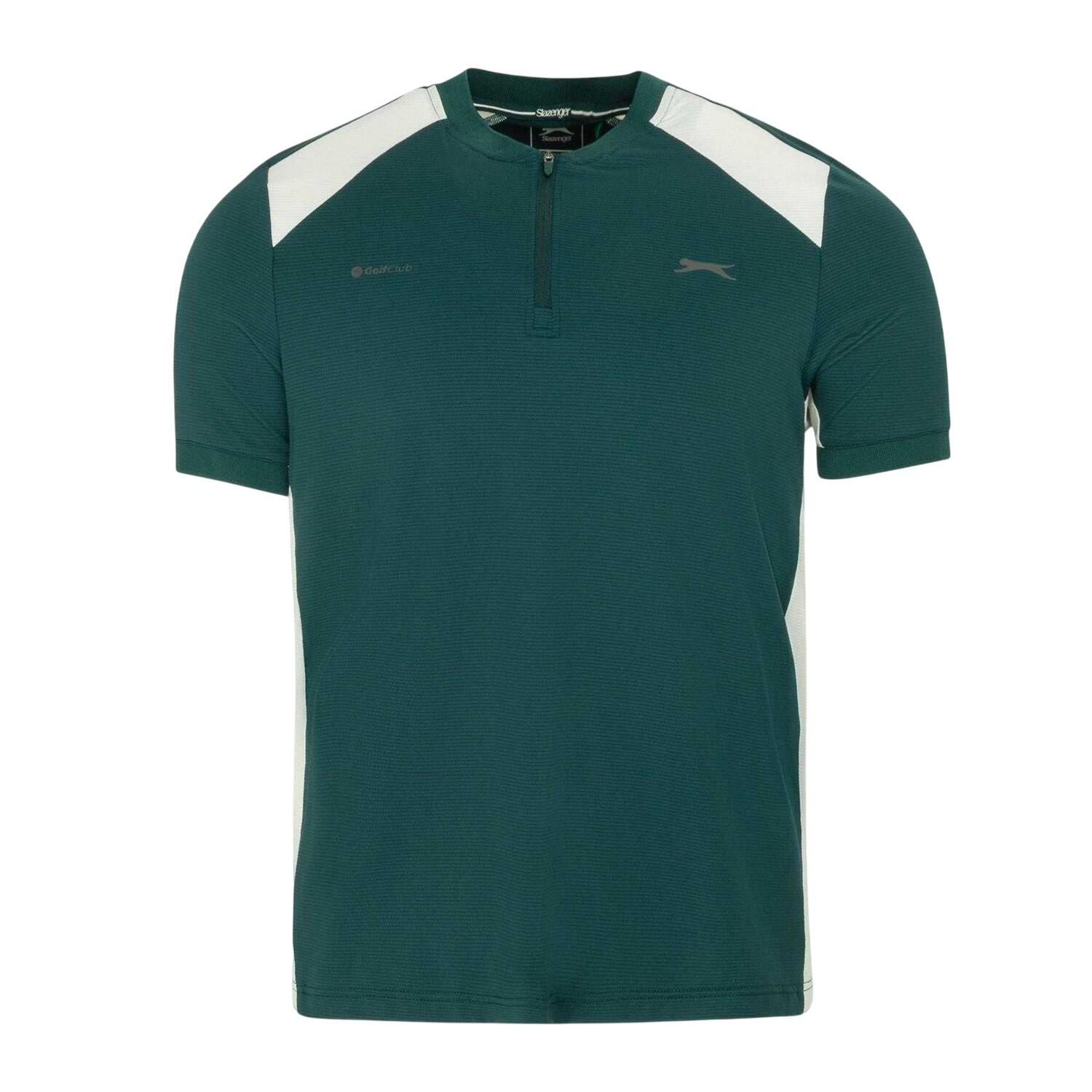 Slazenger Mens Logo Woven Zip Neck Golf T-Shirt