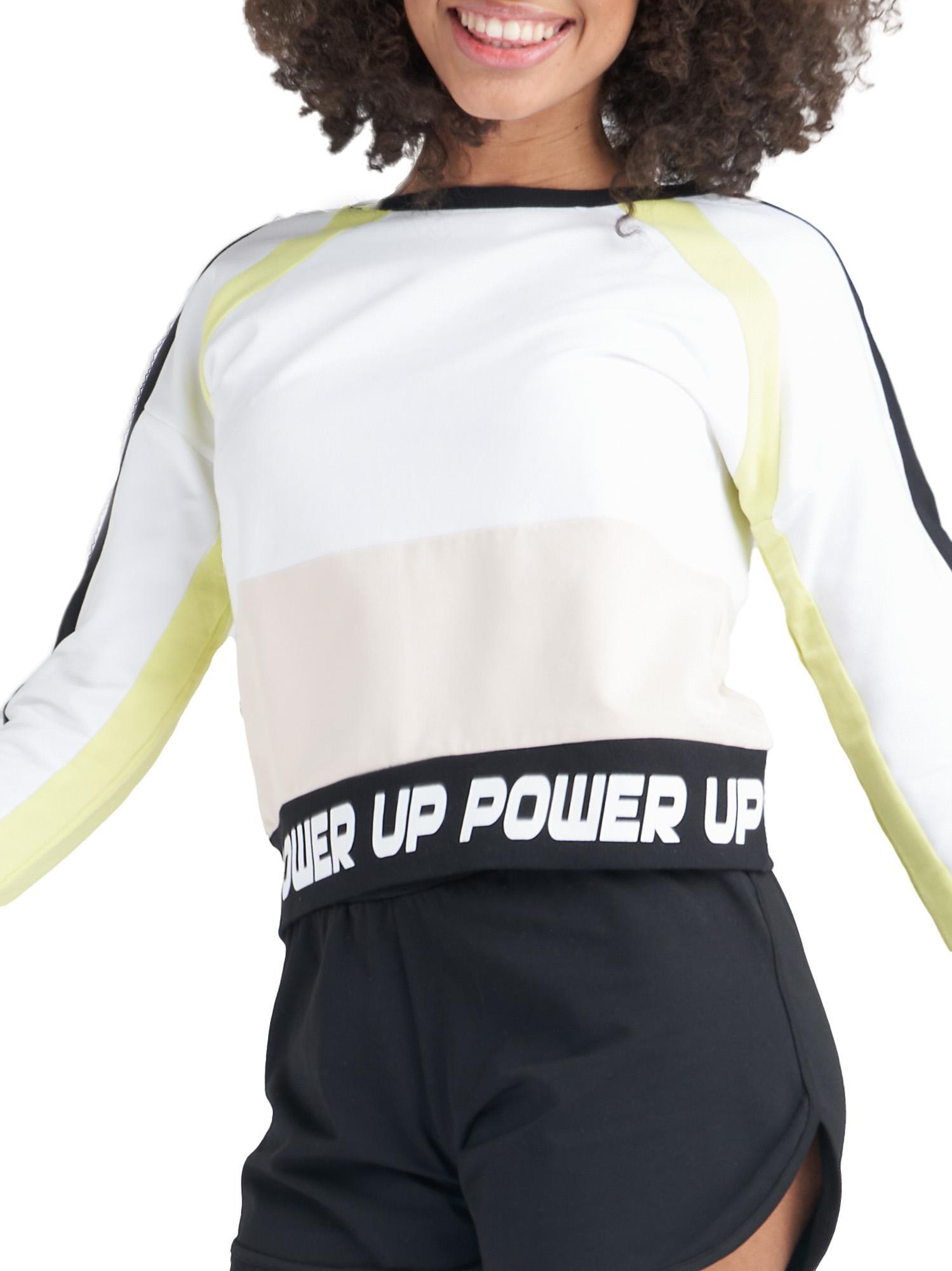 Neonfarbenes Damen-Sweatshirt mit Rundhalsausschnitt 5/6
