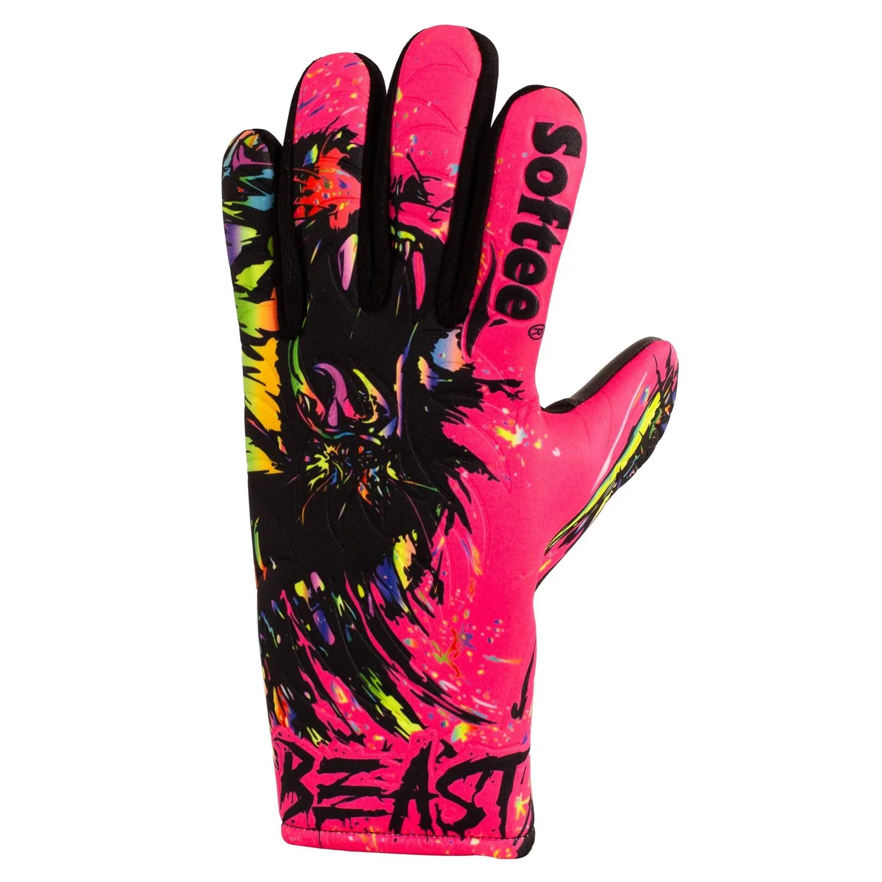 Guanti da portiere Softee Beast Emboss (paio) Rosa/Nero 2/2