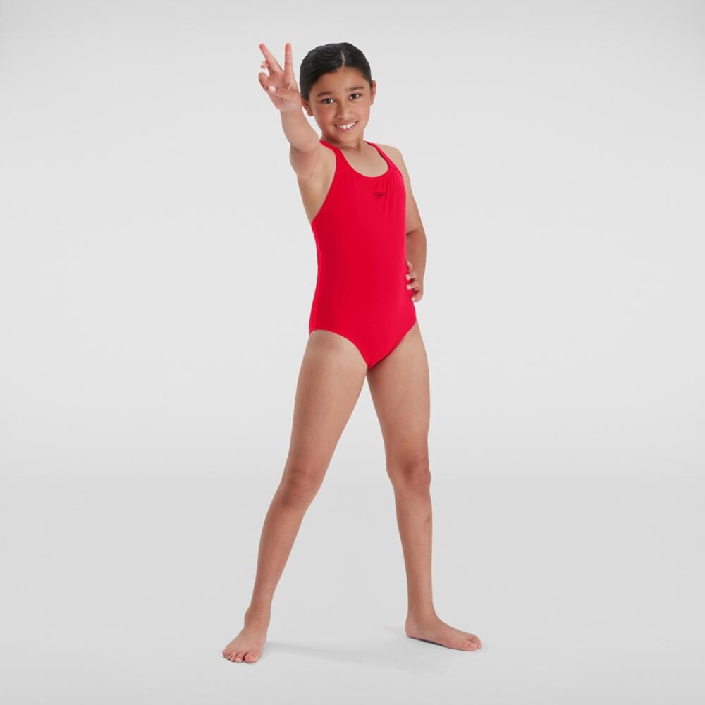 SPEEDO Girls Endurance+ Medalist Swimsuit Red Size 11-12