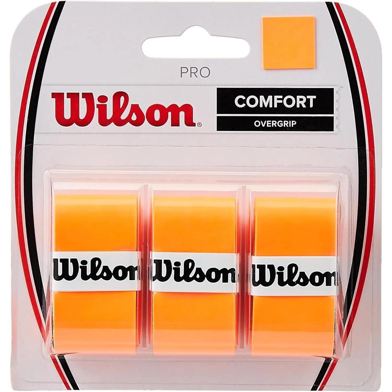 X3 SurGrip de Tennis Orange Fluo Wilson Pro Overgrip - Taille unique 2/2