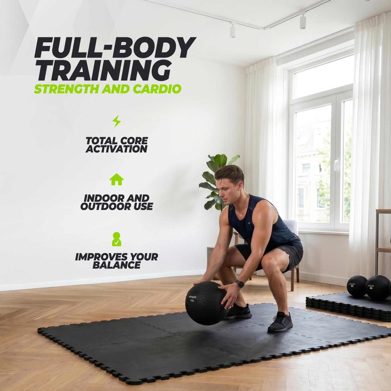 Slam Ball - Fitness Ball - Schwarz 2/7