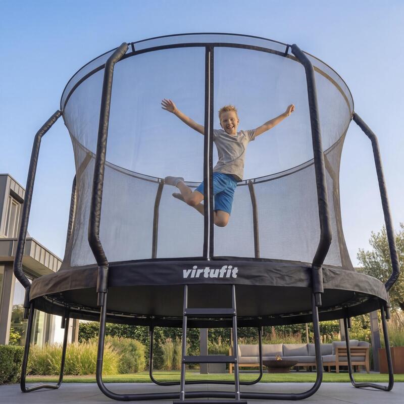 TRAMBULINA COPII VIRTUFIT PREMIUM CU PLASA DE SIGURANTA SI SCARA 366 CM