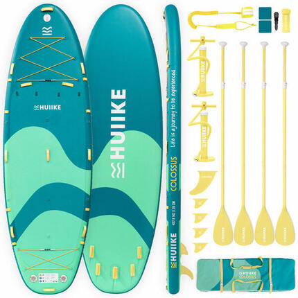 Paddle Gonflable Adulte XXL 4 Personnes 15’ avec Accessoires, Jusqu'à 480kg Vert