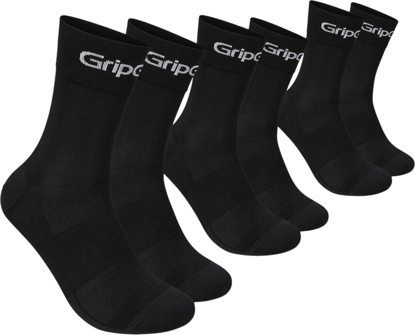 Gripgrab Ride Regular Cut Socks 3-pack Black - S/M - (38-41)