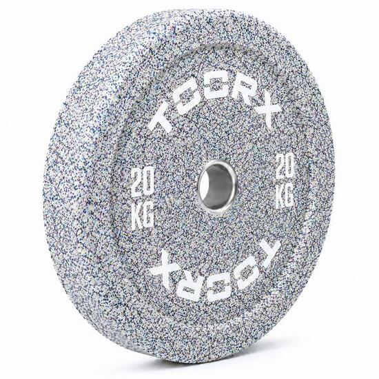 Disco bumper olimpico [piastra peso foro 50 mm] gomma puntinata [Da 5 a25kg]