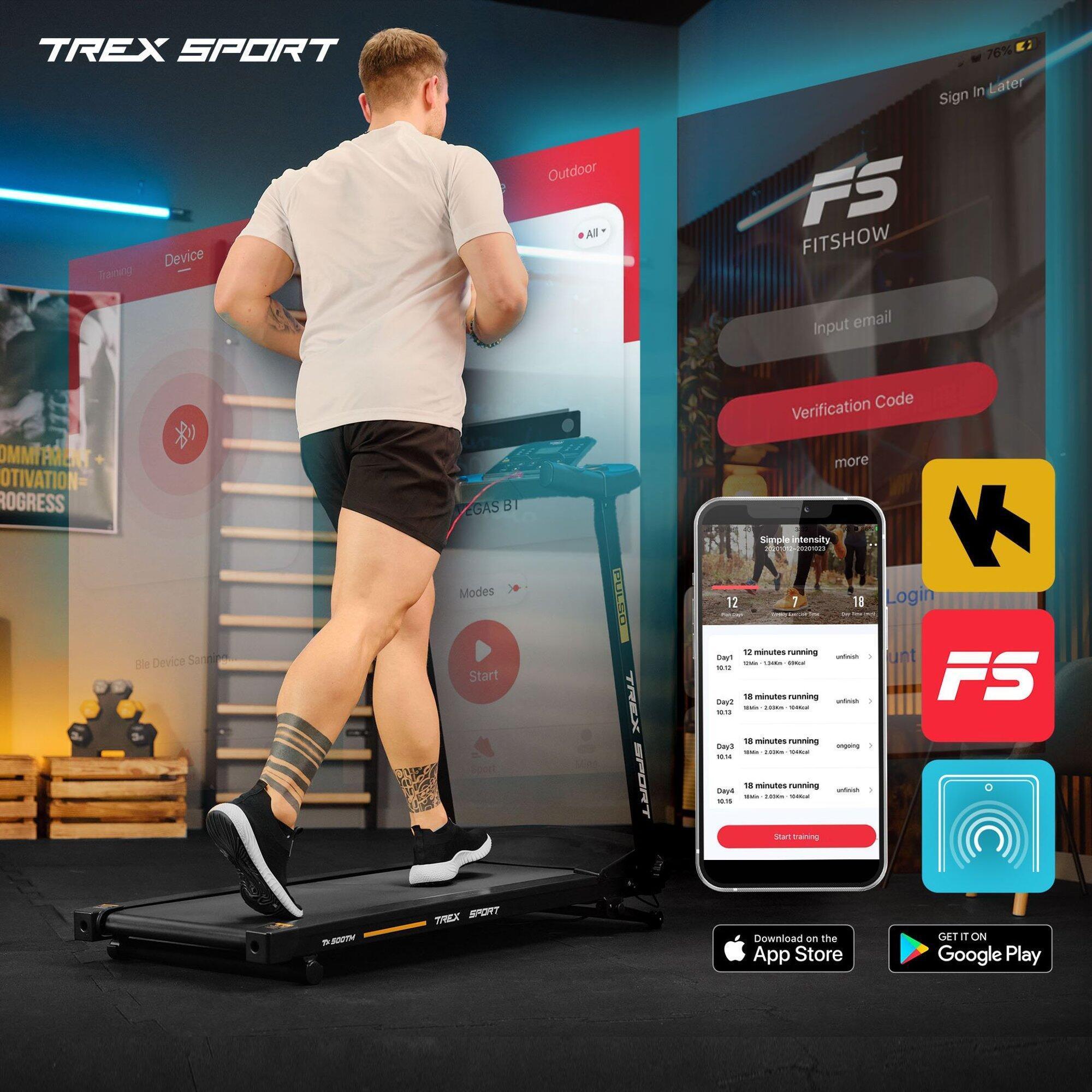 Bieżnia elektryczna składana Trex Sport PULSO GO 8 km/h 12 programów 3/7
