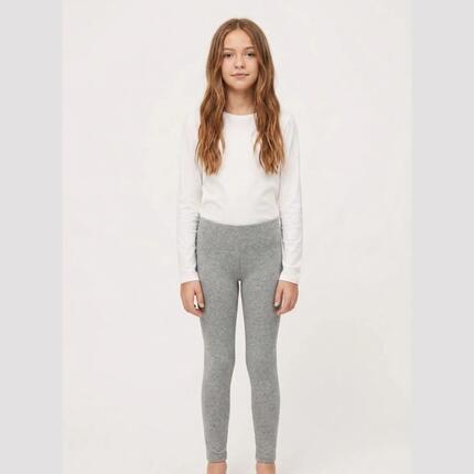 Legging basique fille marron