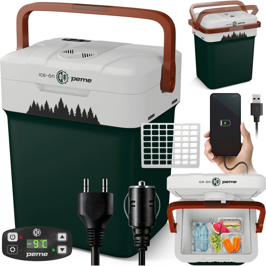 Electric Cooler Peme Ice-on Essential 26L Portable Car and Camping 12/230V