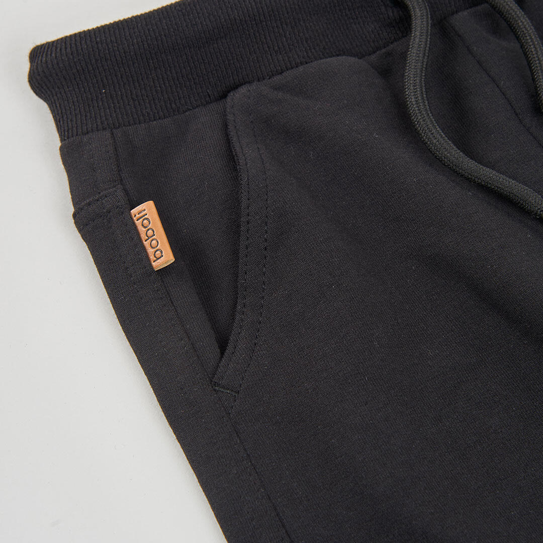 Pantalón felpa niño negro 3/4