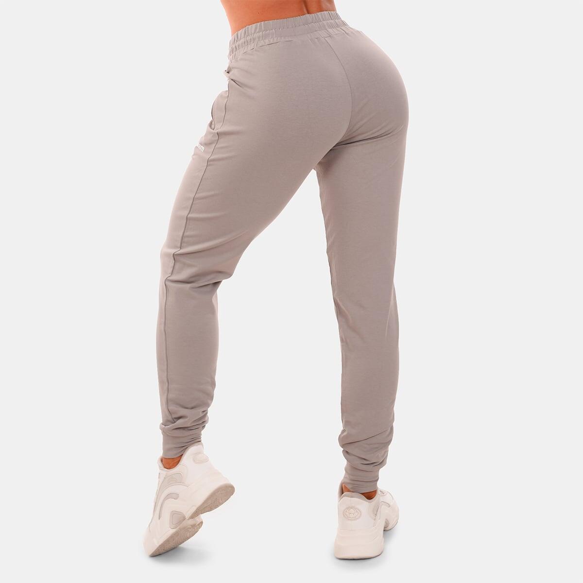 Pantaloni donna palestra con tasche grigi TRN 2/5