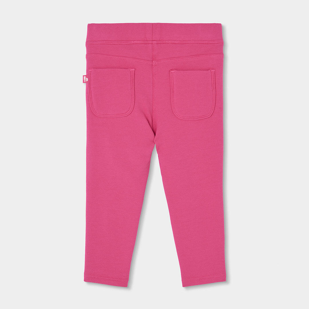 Pantalón felpa niña fresa elástico 2/4