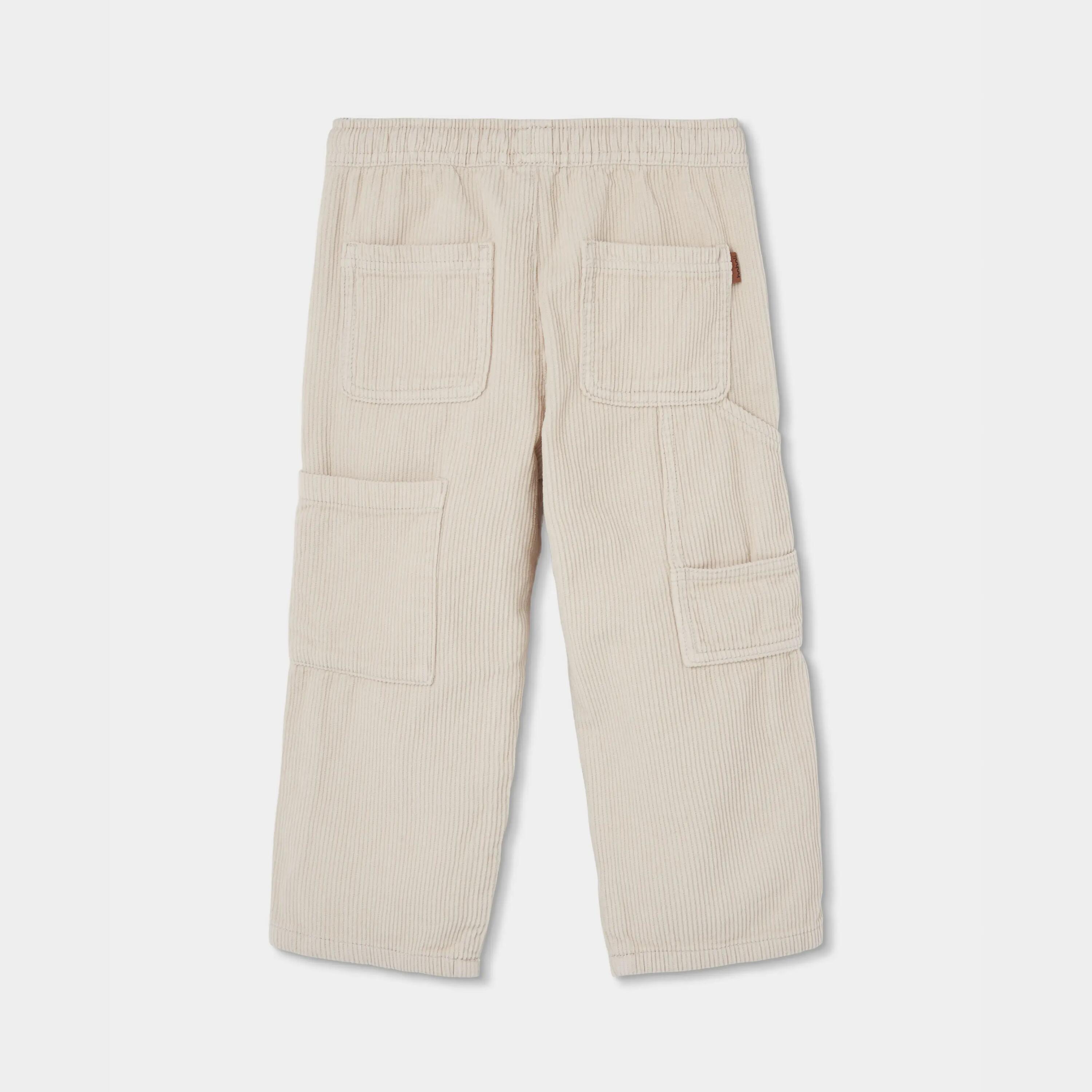 Pantalón pana niño beige con bolsillos 2/4