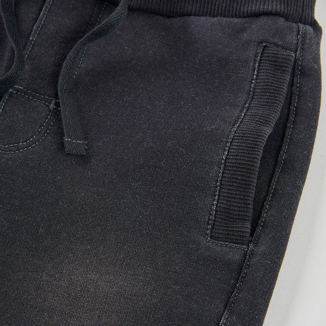 Pantalón niño felpa denim negro 3/4
