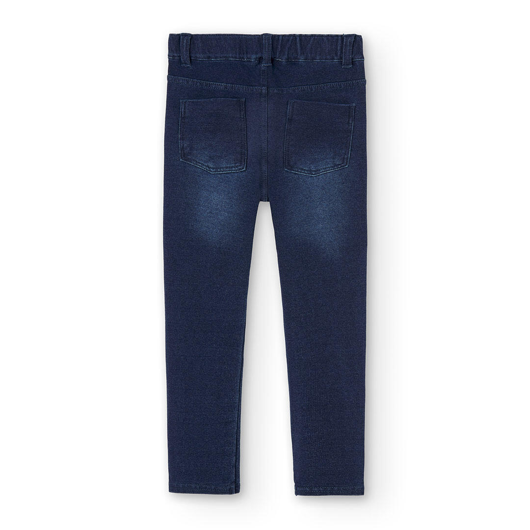 Pantalón niña felpa denim azul 2/4