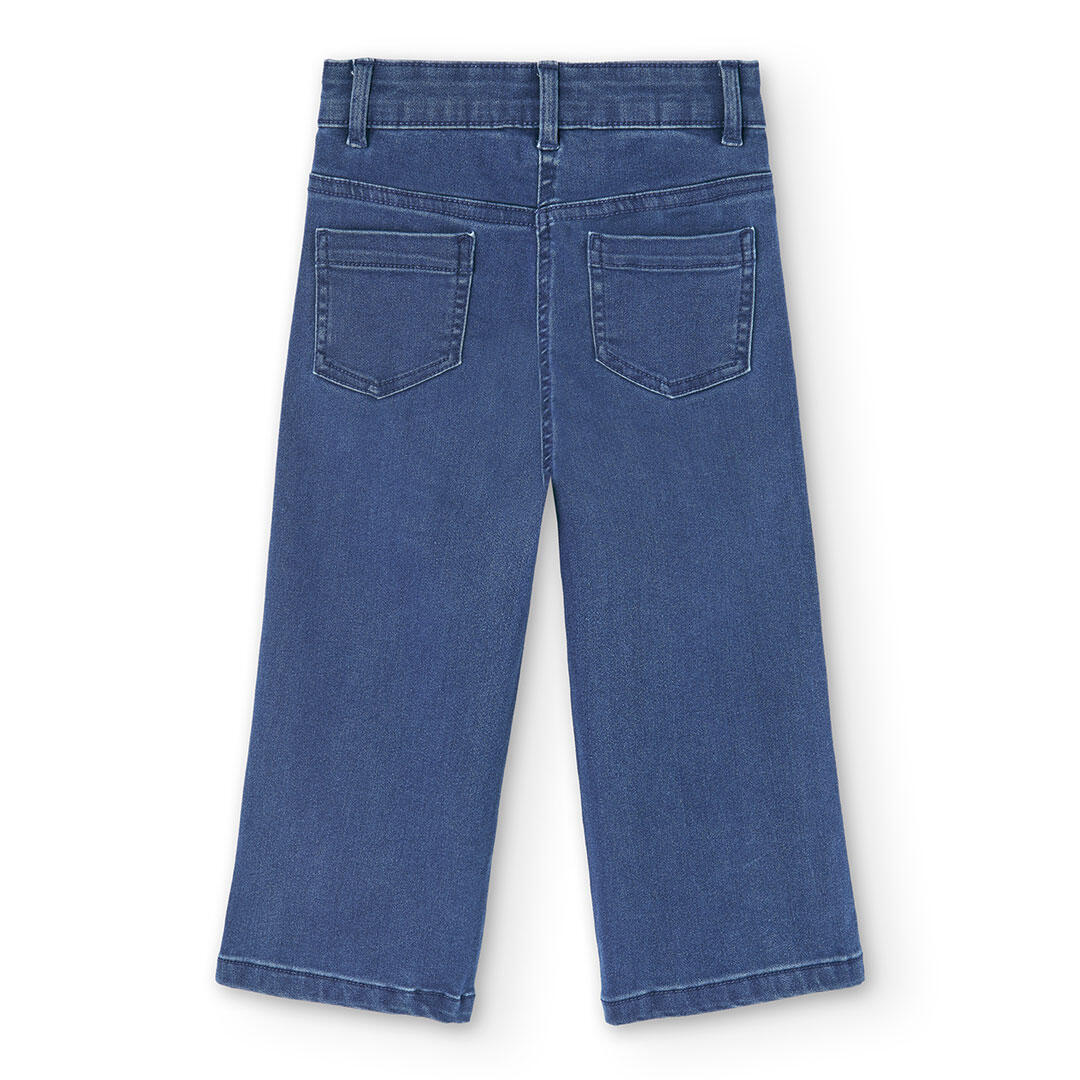 Pantalón vaquero elástico para niña azul 2/4