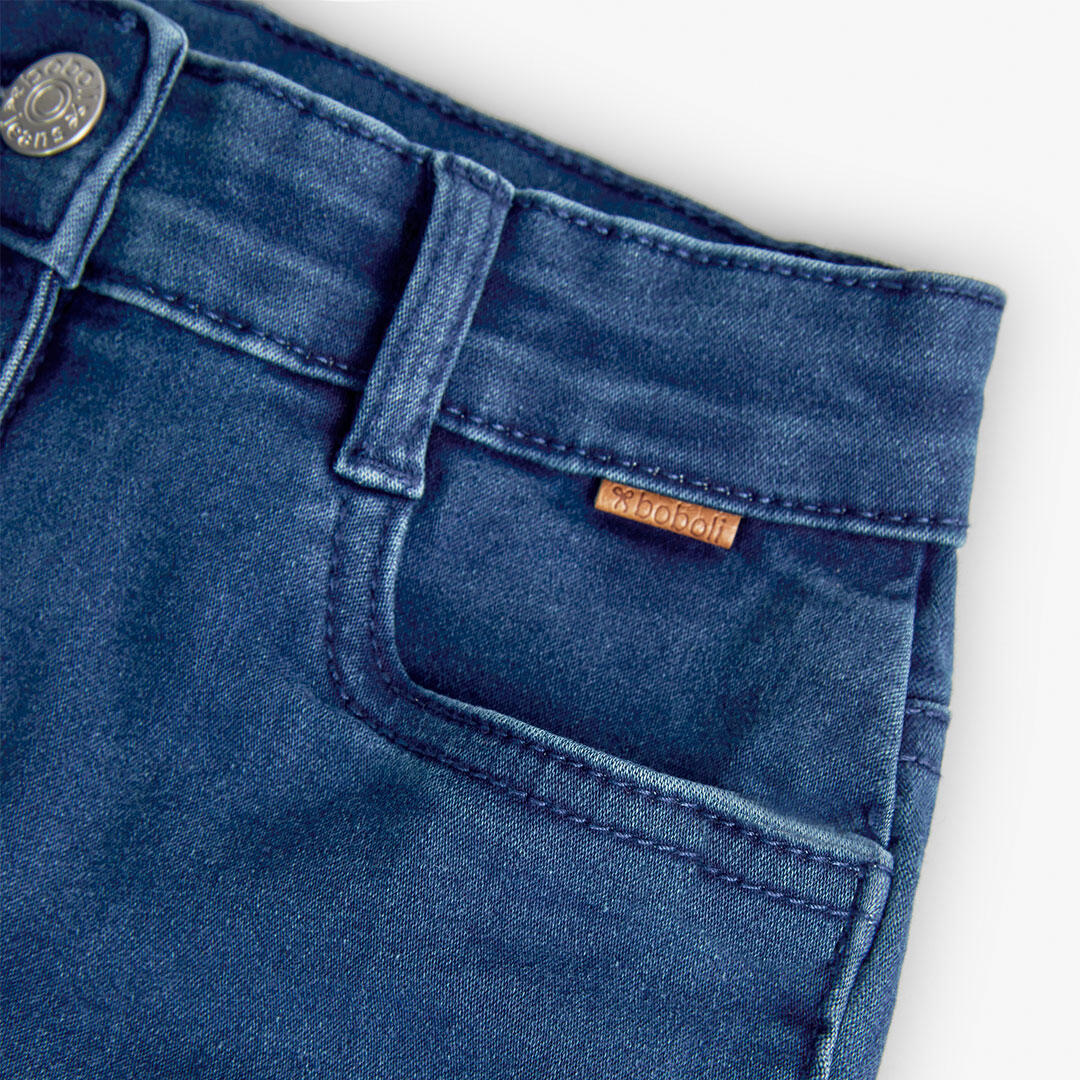 Pantalón vaquero elástico para niña azul 4/4