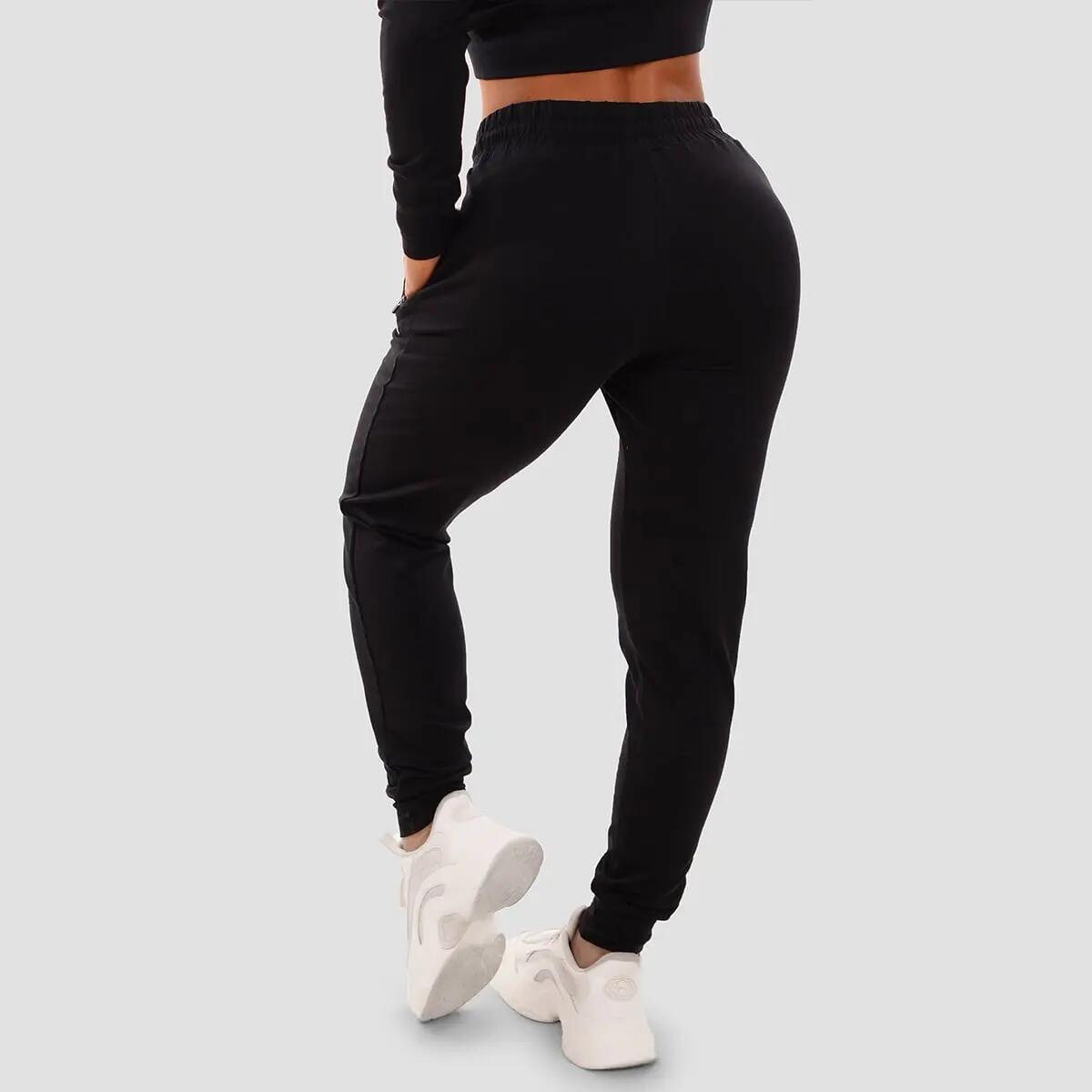 Spodnie dresowe damskie fitness z kieszeniami na zamek TRN 2/6