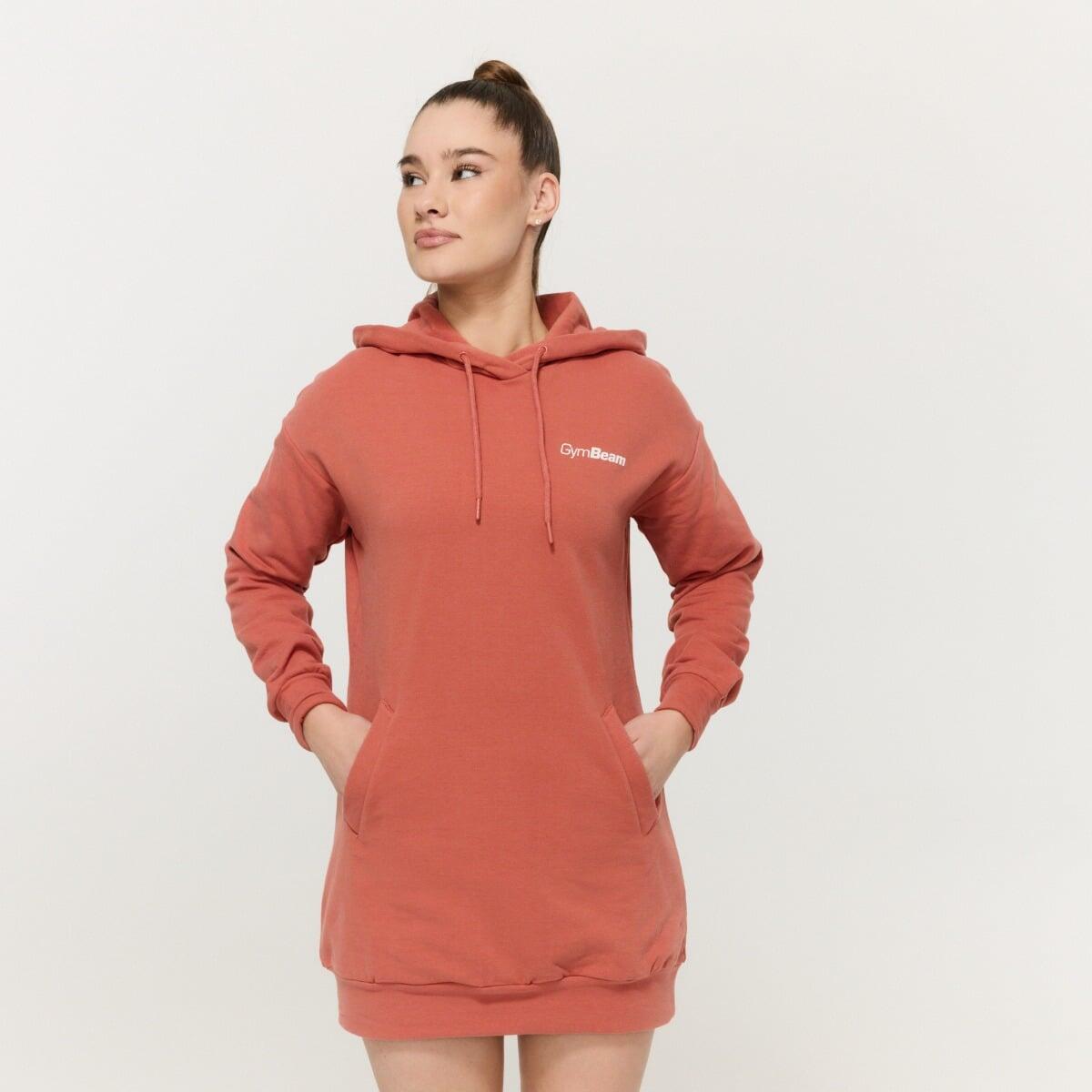 Mikina dámská fitness longline skořicová Limitless 2/7