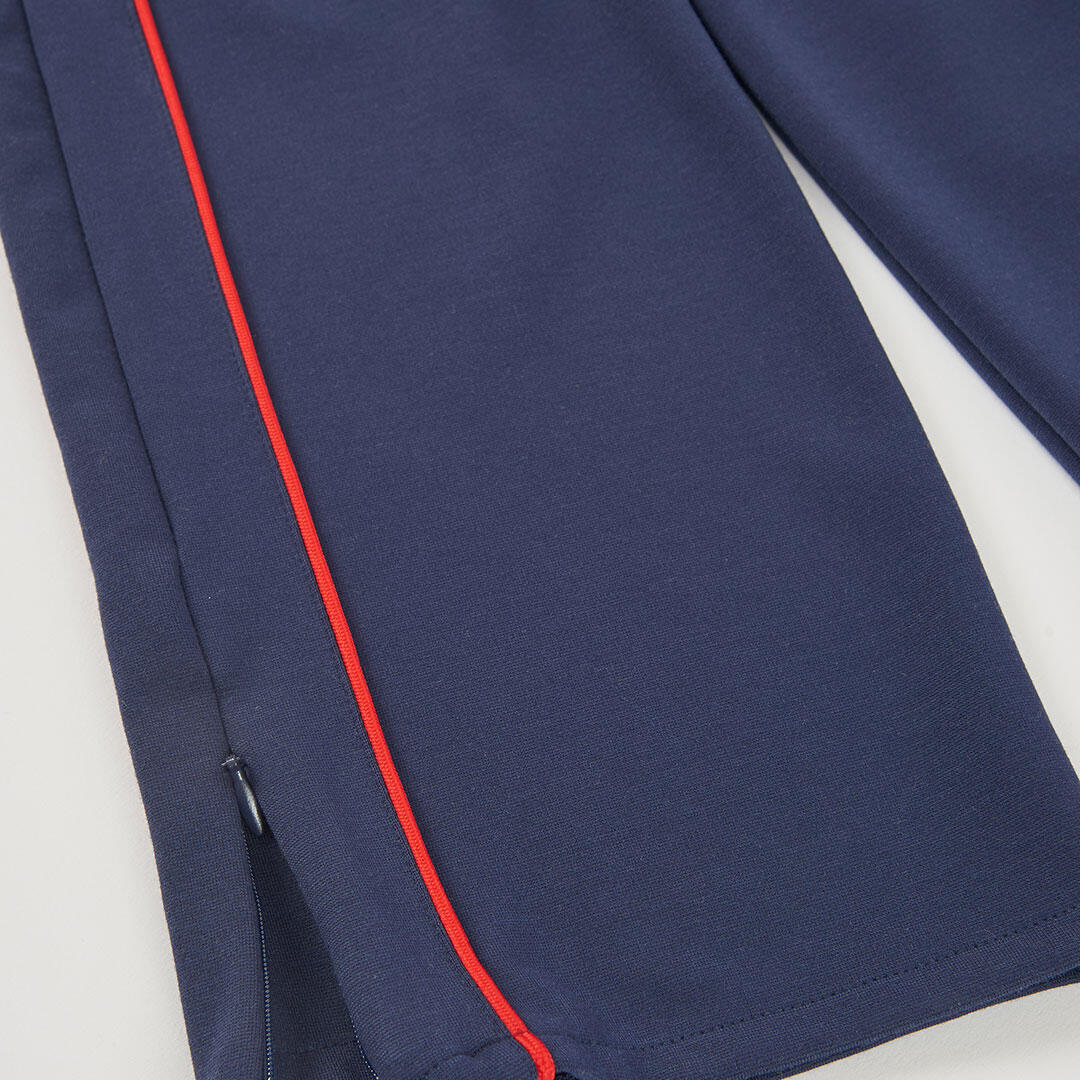 Pantalón niña azul marino con franja roja lateral 4/4