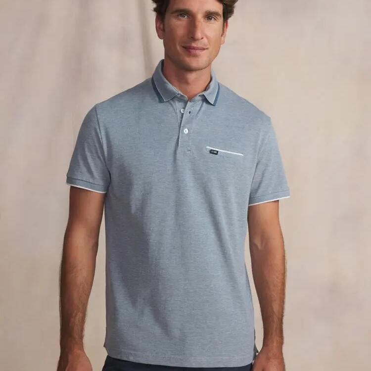 Men's Blue Polo Shirt TBS CARLOPOL