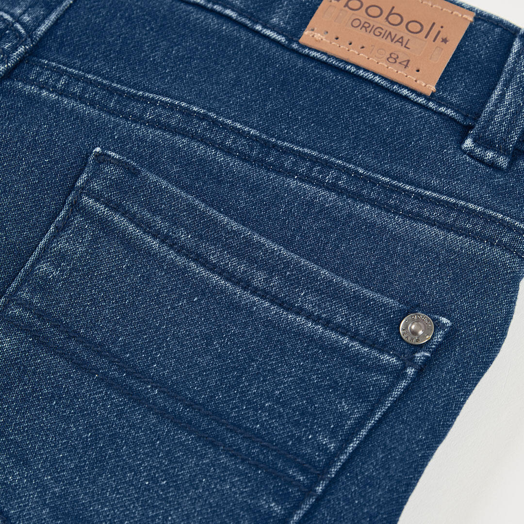 Pantalón niño denim elastico azul 4/4