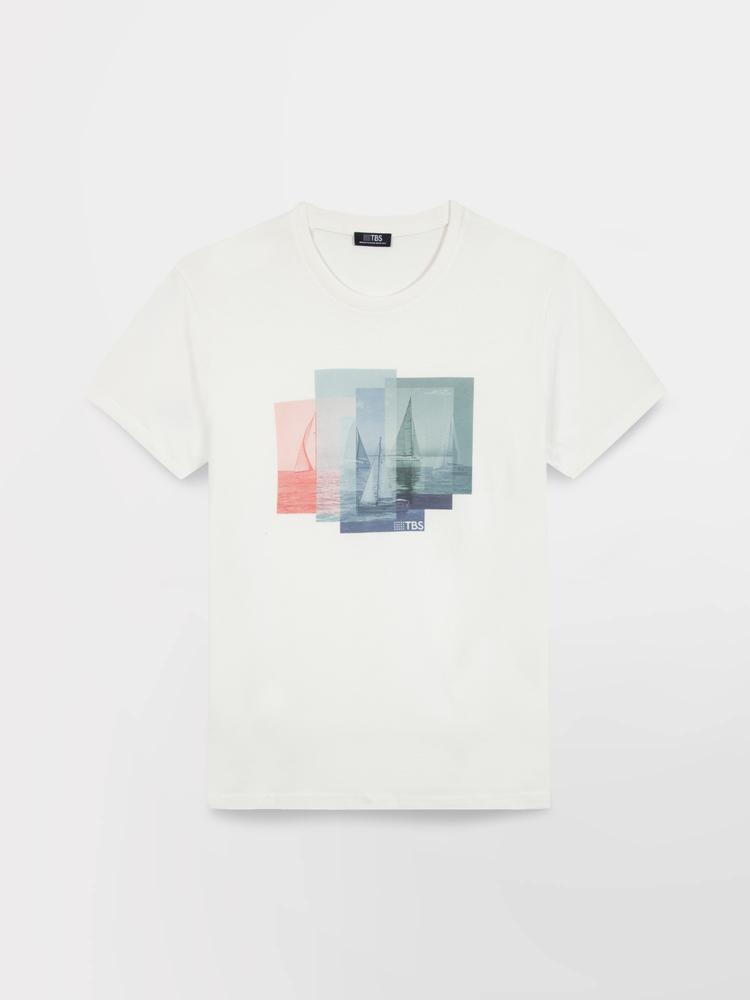 T-shirt manches courtes homme GREIGTEE Arctique - coupe ajustée, 100% coton 3/4