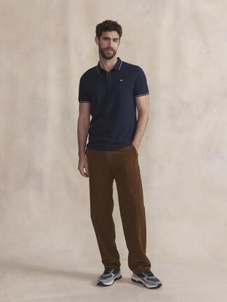Polo manches courtes - Homme - Coupe ajustée - DARELPOL - Bleu marine