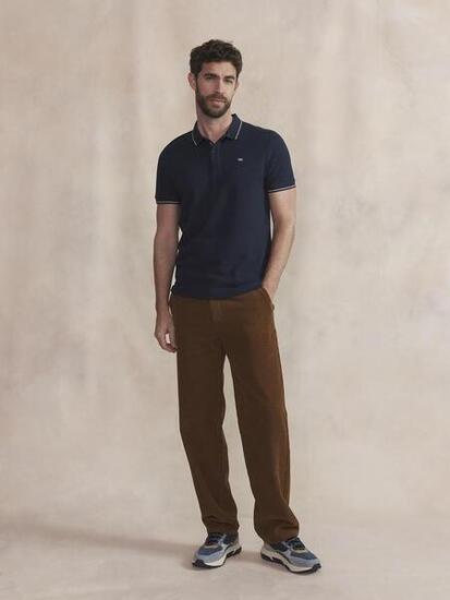 Polo manches courtes - Homme - Coupe ajustée - DARELPOL - Bleu marine