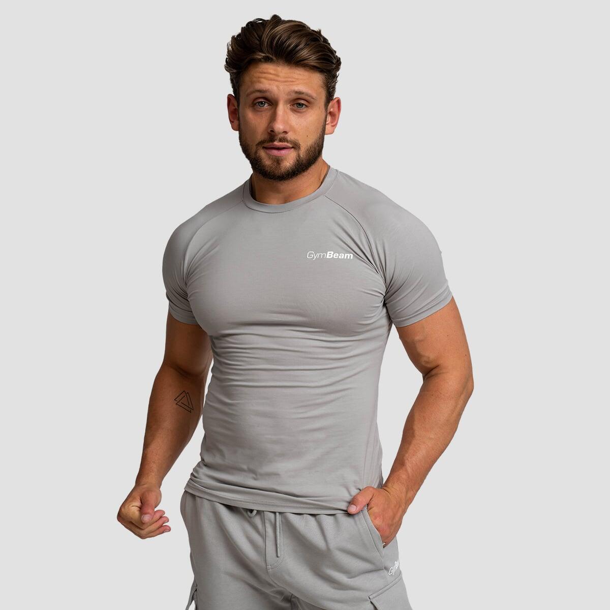 Tričko pánské fitness slim Fitted TRN šedé 2/7
