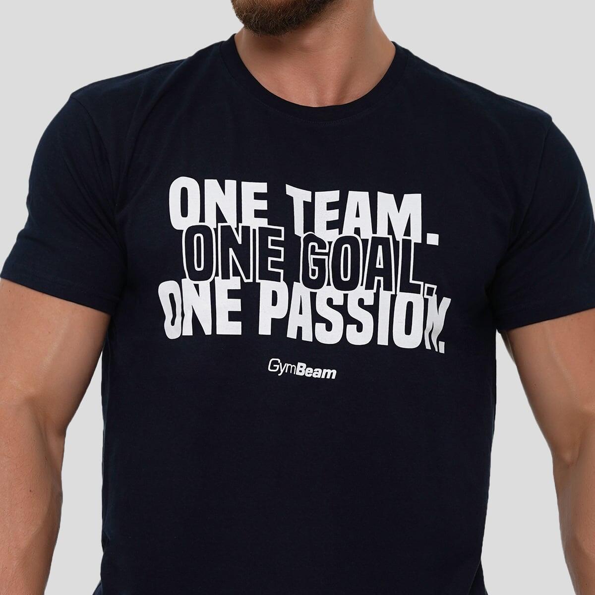 Tričko pánské fitness regular fit tmavě modré One Team 2/7