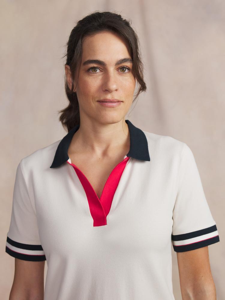 Polo manches courtes Femme MAGGYPOL Craie - 97% coton 3% élasthanne 3/5