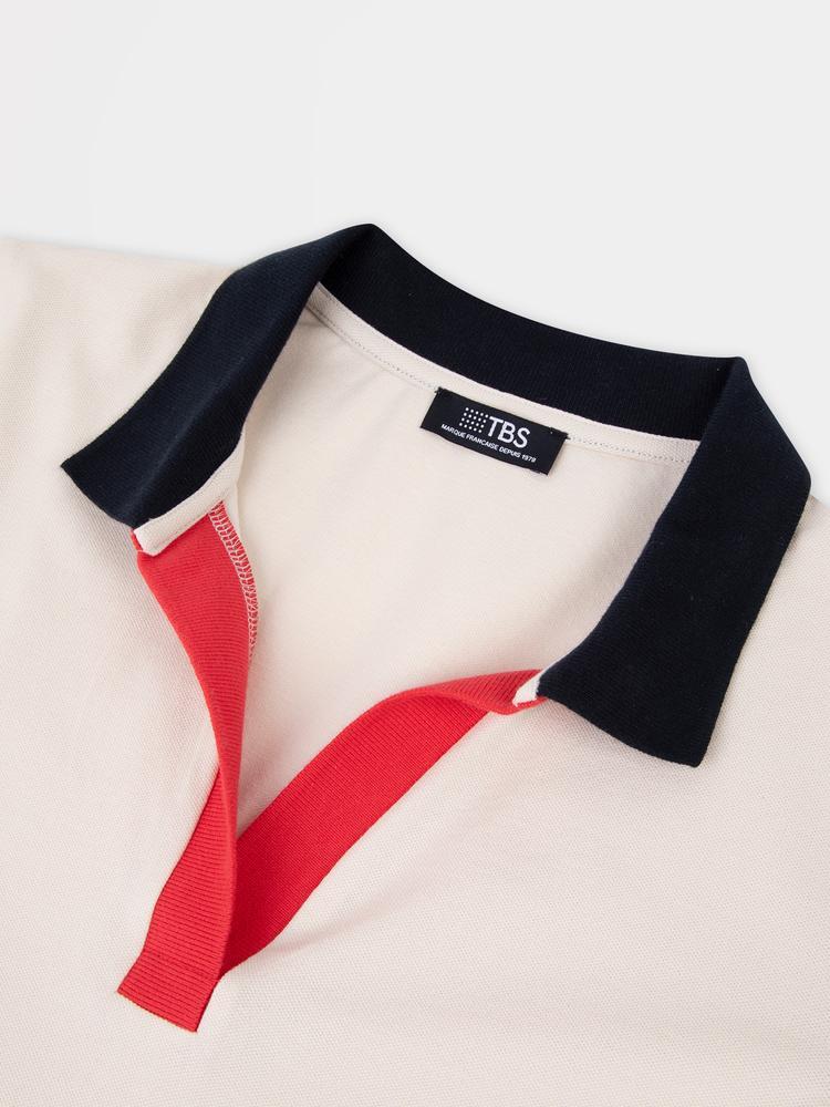 Polo manches courtes Femme MAGGYPOL Craie - 97% coton 3% élasthanne 5/5