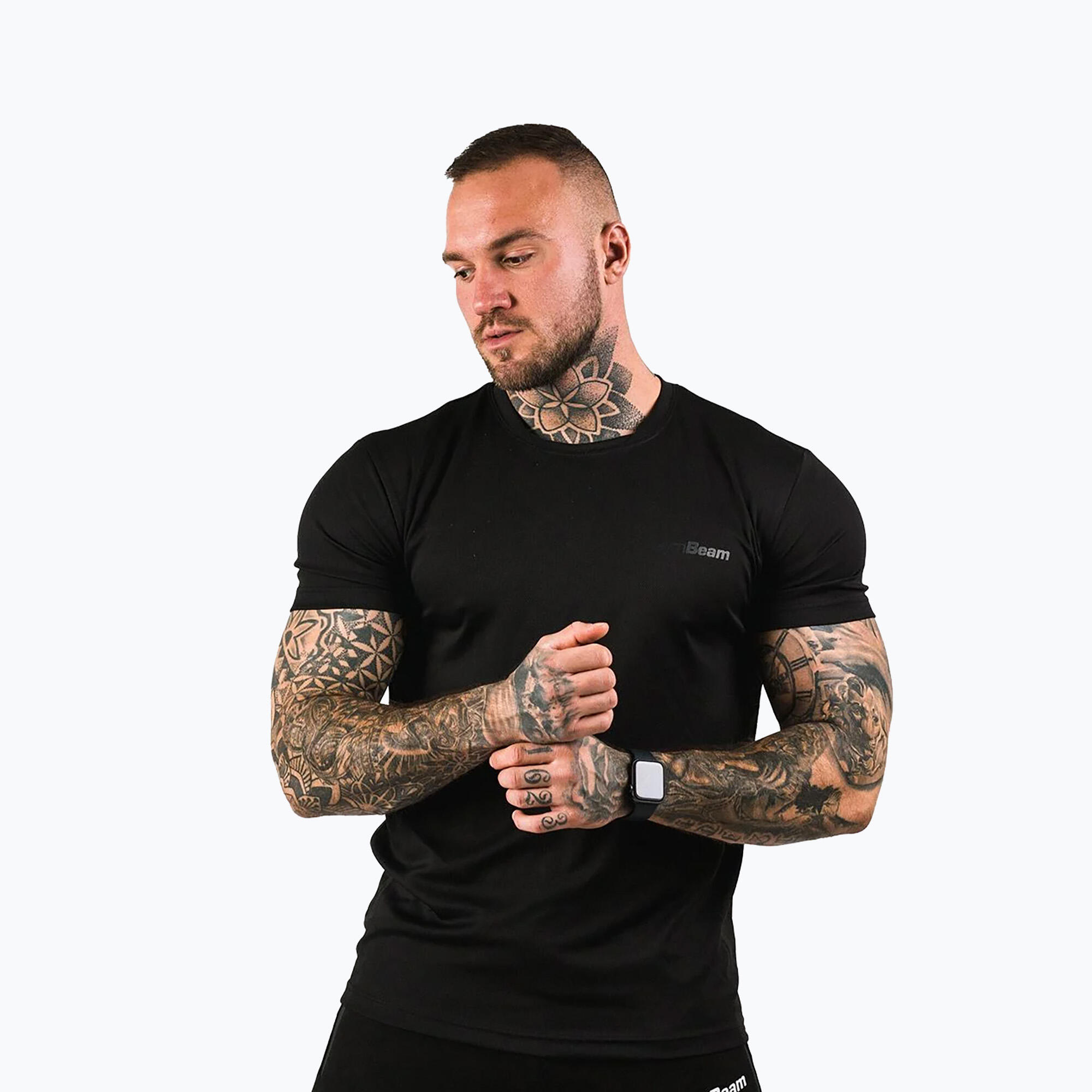 Koszulka męska fitness krótki rękaw czarna TRN 3/7