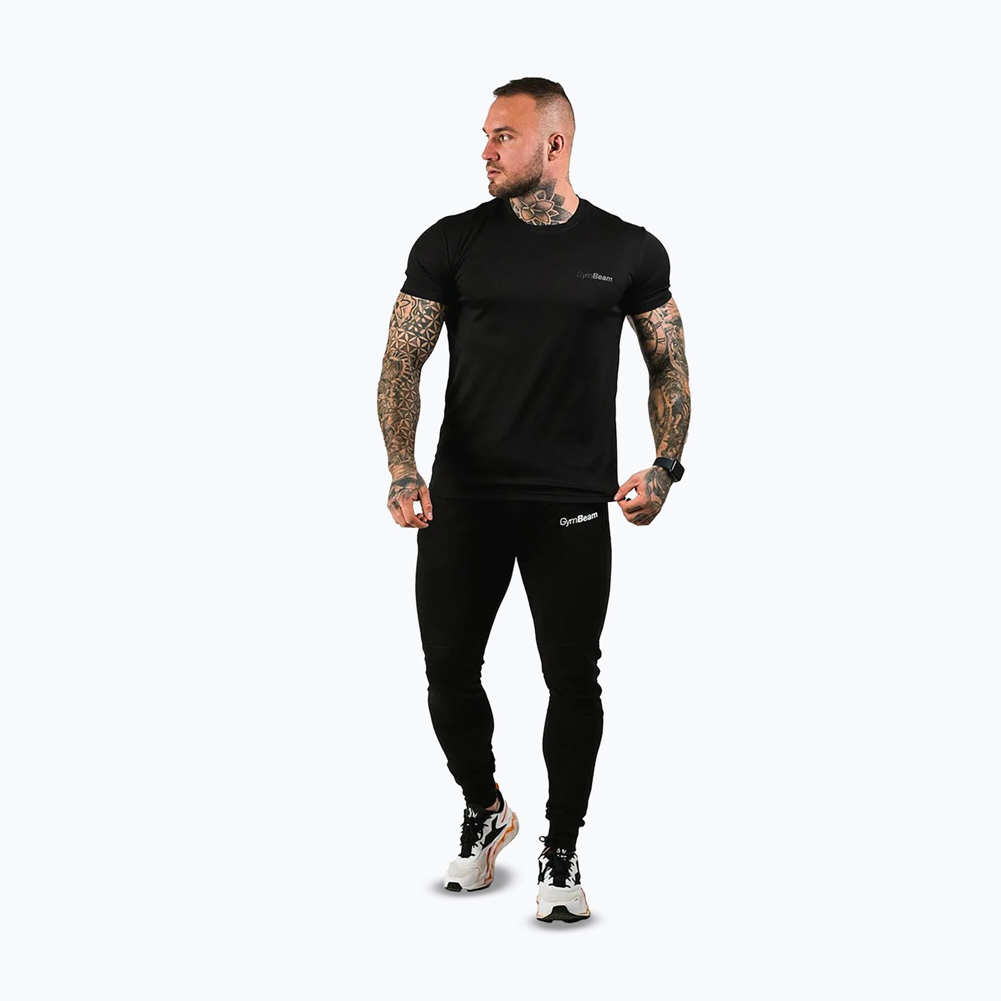 Koszulka męska fitness krótki rękaw czarna TRN 2/7
