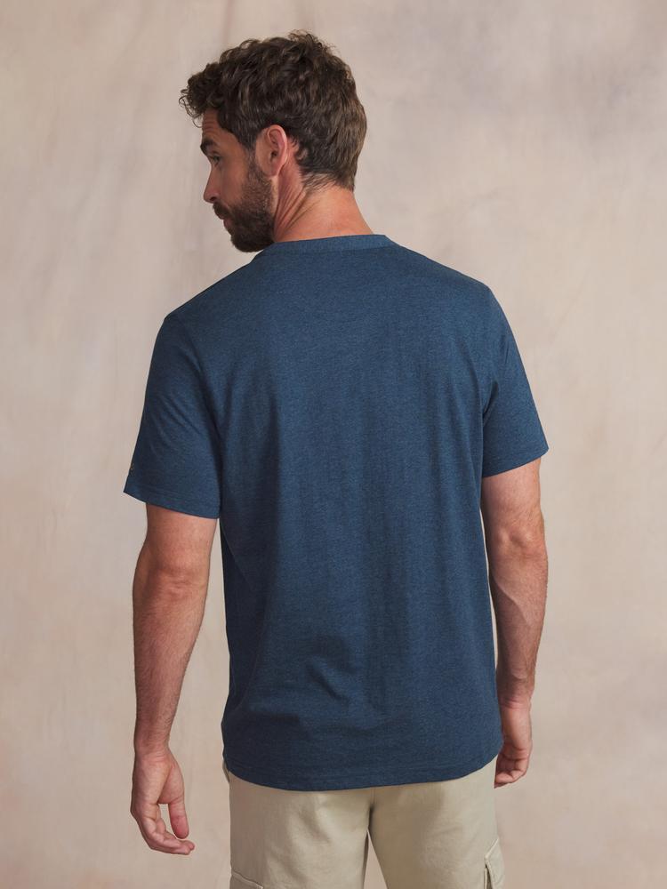 T-shirt manches courtes homme BLAKETEE Navy - coupe slim, 100% coton 2/5