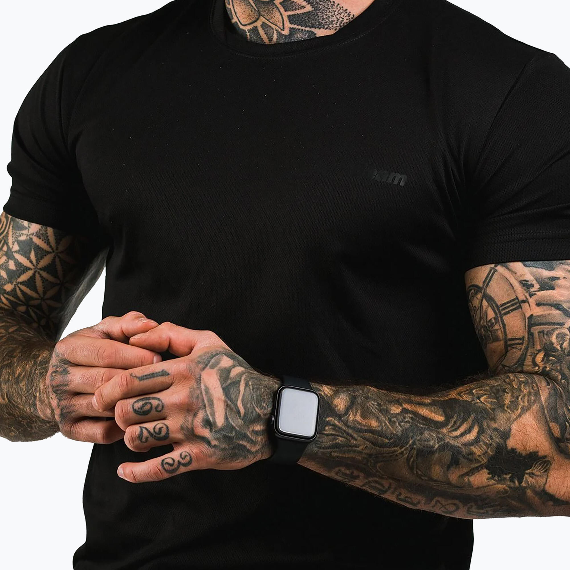 Koszulka męska fitness krótki rękaw czarna TRN 4/7