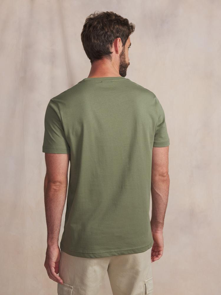 T-shirt manches courtes homme KERANTEE kaki - coupe ajustée, 100% coton 2/5