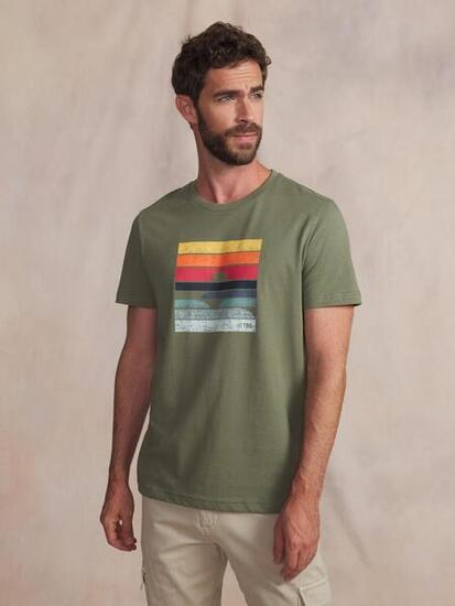 T-shirt manches courtes Homme KERANTEE Vert - 100% coton