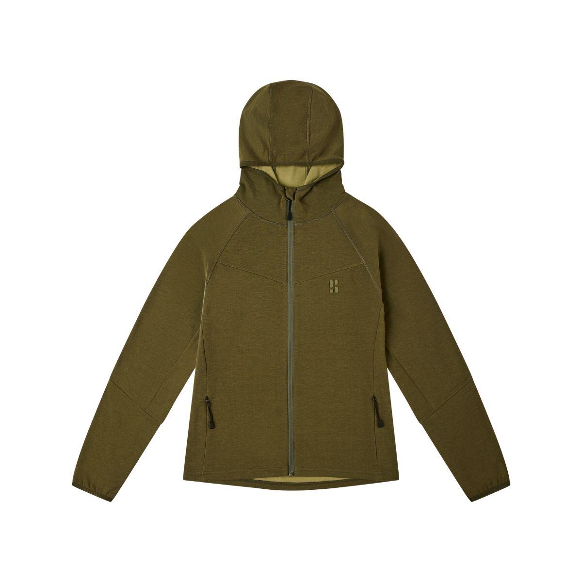 Outdoor Vest  Dames met Merinowol - Olijfgroen 3/4