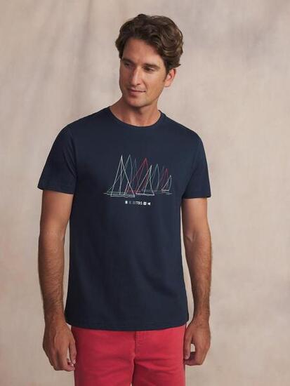 T-shirt manches courtes Homme FREDITEE - Navy